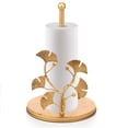 thumbnail image 1 of Tzdxfgl Free-Standing Metal Countertop Paper Towel Holder with Non-Slip Base, 11 Inch, Gold Leaves, 1 of 10