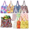 thumbnail image 1 of Tzdxfgl 10 Pack Reusable Shopping Bags with Handle, Large Foldable Waterproof Grocery Tote Bags, Multicolor, 1 of 9
