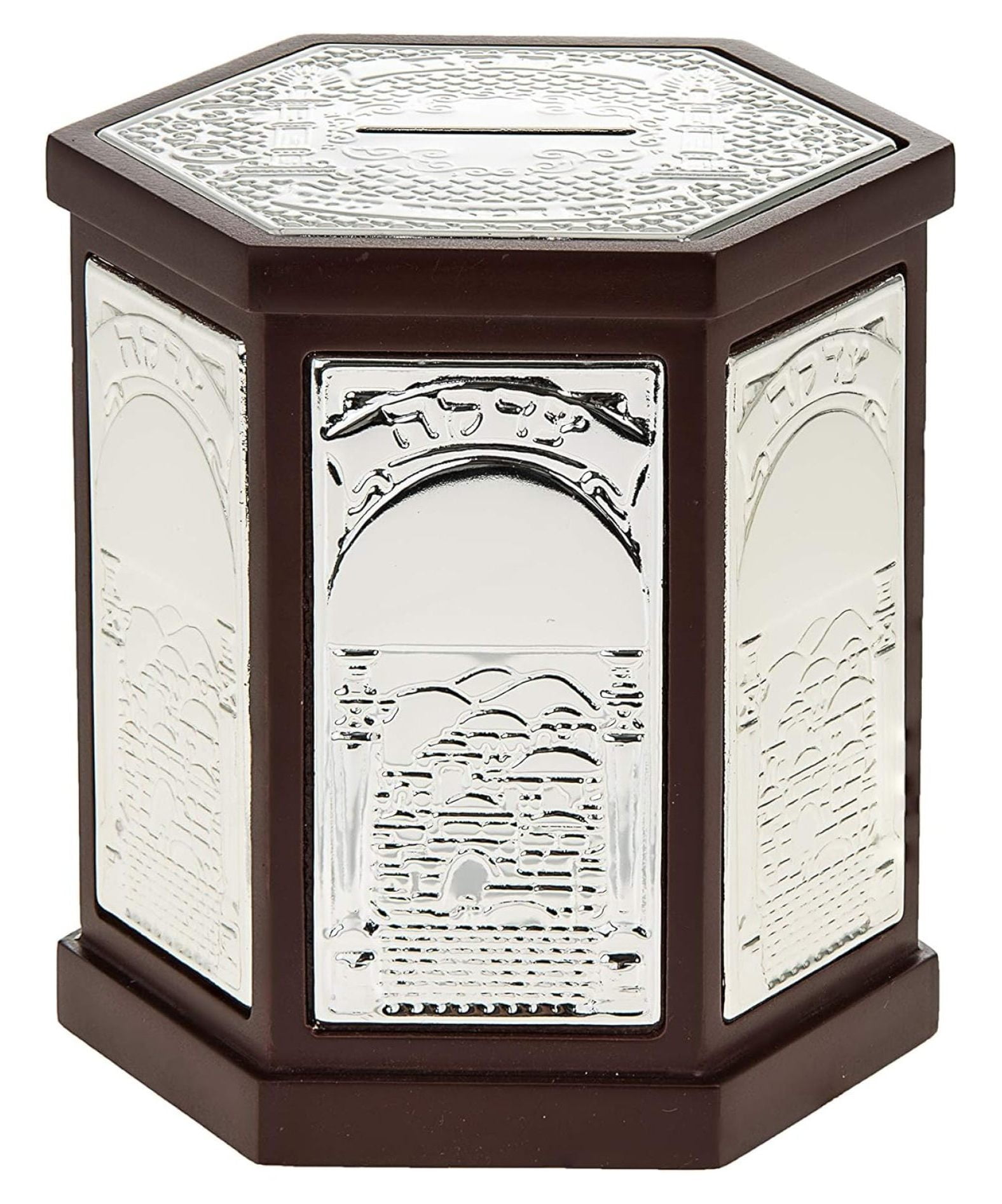 Rite Lite Hexagon Tzedakah Box – Modern Ceramic Charity Donation Box For Shabbat, Bar/Bat Mitzvah Gifts & Jewish Home Decor