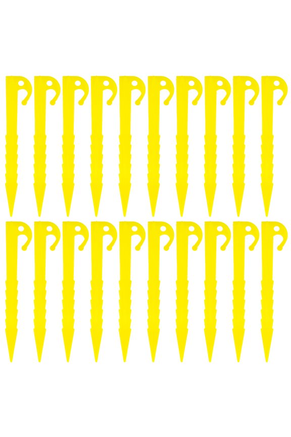 Tzgsonp 20 Pcs Plastics Tent Stakes Heavy Duty Tent Pegs 5.7inch Tent Pegs Spike Hook Lightweight Tarp Pegs Camping Tent Stake Nail Lengthen Spiral Type for Gardening Tarpaulin Camping Outdoor