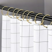 Tzgsonp 24 Pack Shower Curtain Rings, Rustproof Decorative Shower Curtain Hooks Metal Round Shower Curtain O-Rings for Bathroom Shower Rod(Gold)