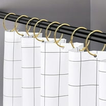 Tzgsonp 24 Pack Shower Curtain Rings, Rustproof Decorative Shower Curtain Hooks Metal Round Shower Curtain O-Rings for Bathroom Shower Rod(Gold)