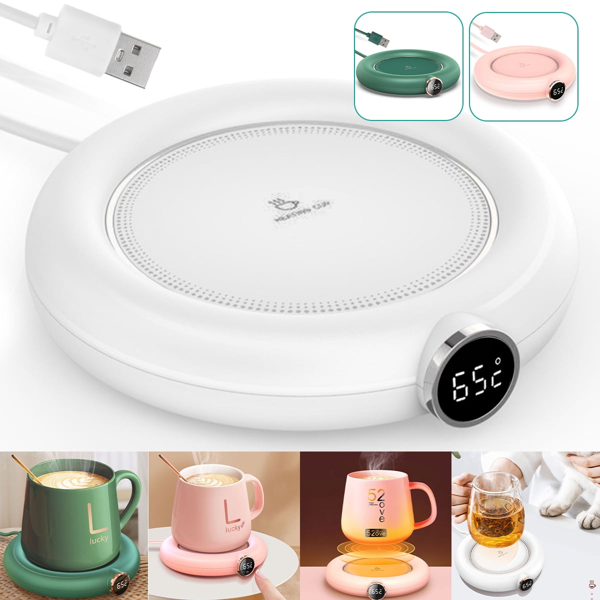【2023 Upgraded】 Coffee Warmer with Mug Set/Coffee Cup with Warmer/Coffee  Mug Warmer with 2 Temperature/Coffee Cup Warmer for Desk/Gifts for  Birthday