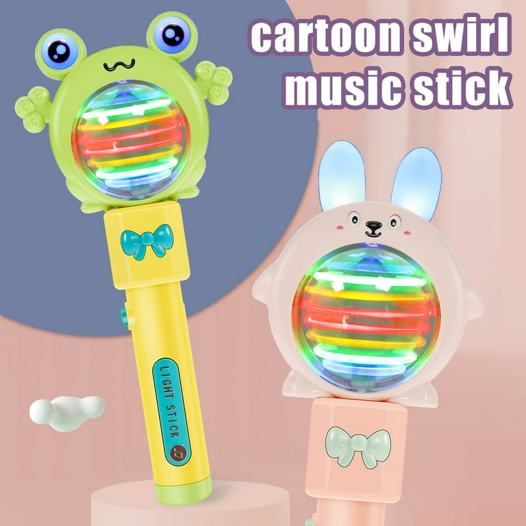 Tzgsonp Multi Color Spinning Wand Rotating LED Toy Wand with Music Magic Princess Sensory Toys for Autistic Children Reusable Light Up Wand for Kids