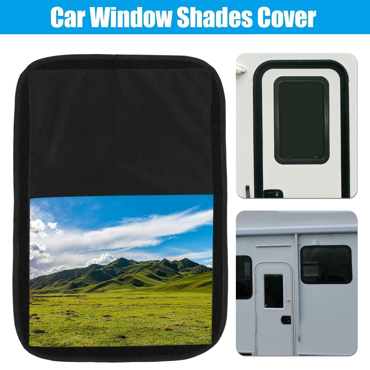 Tzgsonp RV Door Window Shade Cover, Sun Blackout Fabric for Camper