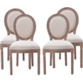 thumbnail image 1 of Tzicr French Dining Chairs Set of 4,Mid Century Upholstered Dining Chairs with Round Backrest Solid Wood Frame, Farmhouse Dining Chairs for Dining Room, Bedroom, Kitchen.(Beige), 1 of 6