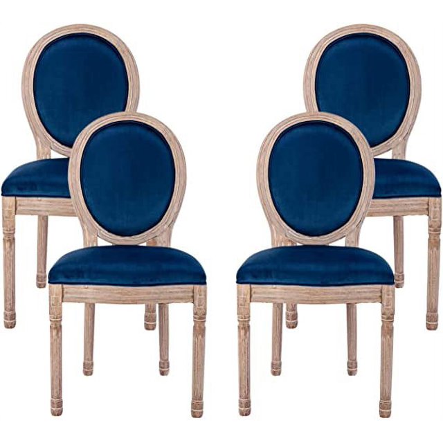 Tzicr French Dining Chairs Set of 4,Mid Century Upholstered Dining