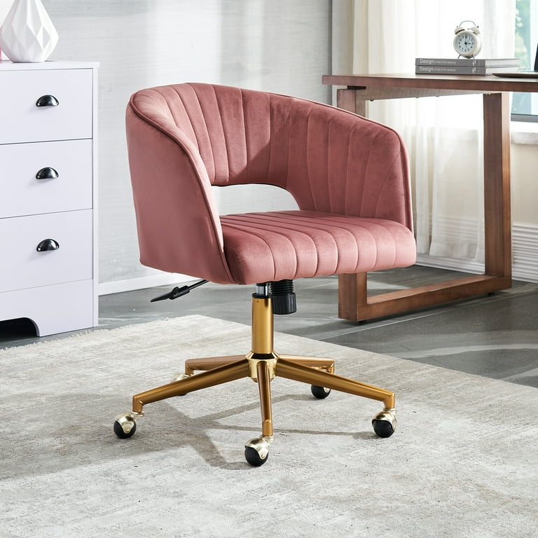 Rose velvet office chair sale
