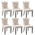 Tzicr Modern Velvet Tufted Dining Chairs Set of 6, Upholstered with