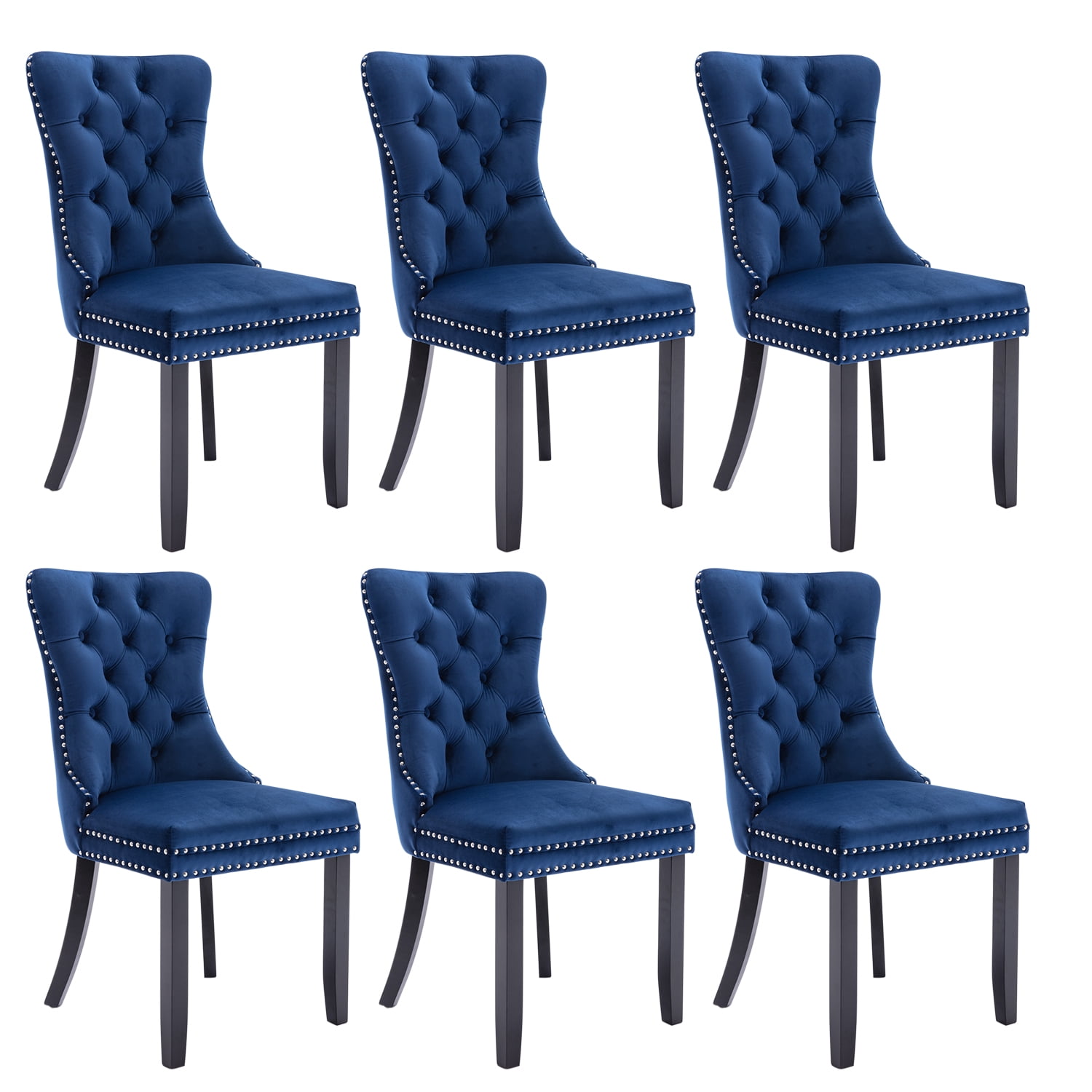 Tzicr Tufted Dining Chairs Set of 6, Upholstered Dining Chairs with ...