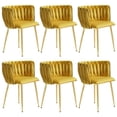 Tzicr Velvet Dining Chairs Set of 6, Modern Woven Upholstered Dining