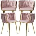 thumbnail image 1 of Tzicr Velvet Dining Side Chairs, Pink (Set of 4), 1 of 6