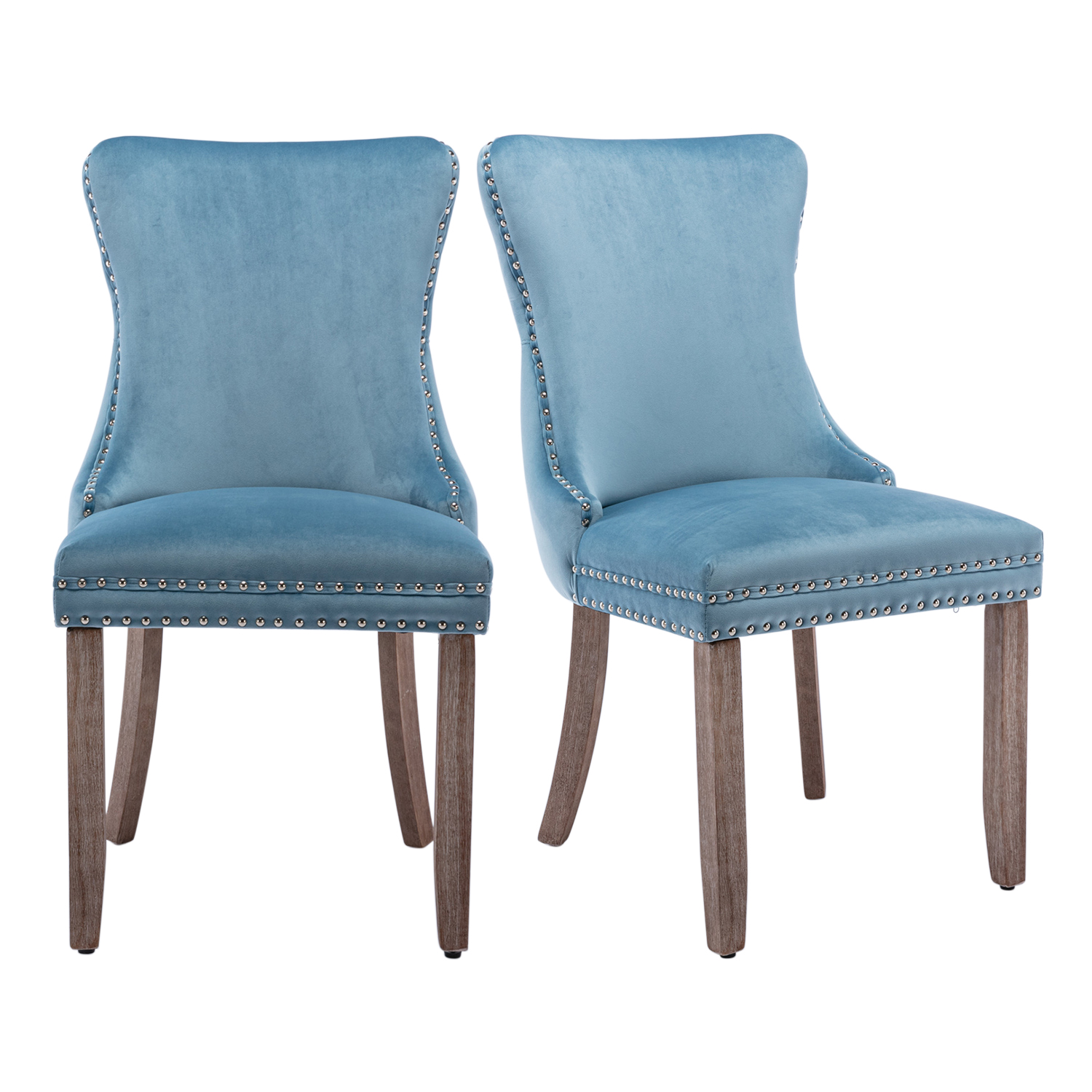 Tzicr set of 2 Velvet Dining Chairs, Upholstered Wingback Dining