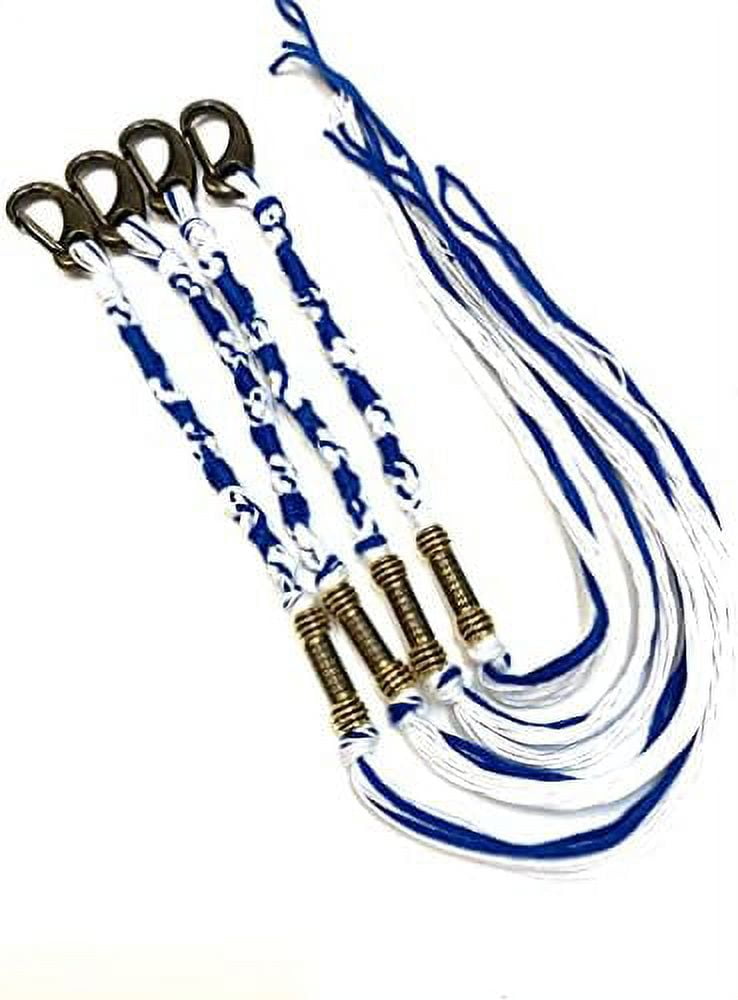 Tzitzits With Torah Scroll Style Beads Set Of 4 With Small Torah Tzitzits with torah scroll style beads set of 4 with small torah
