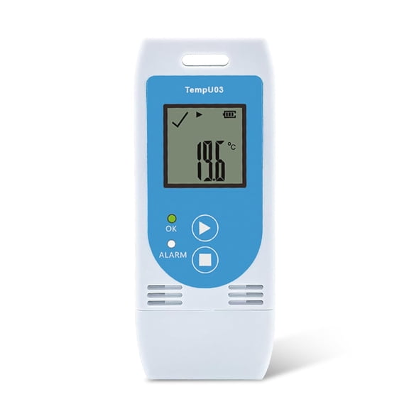 Tzone TempU03 USB Temperature Data Logger Reusable with PDF CSV Report LCD Alarm 32000 Points