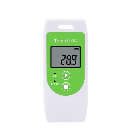 Tzone TempU04 USB Temperature Humidity Data Logger Reusable with PDF CSV Report LED Alarm 32000 Points