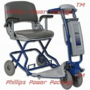 Tzora - Classic Lexis Light - Folding Lightweight Scooter - 4-Wheel - Blue - PHILLIPS POWER PACKAGE TM - $500 VALUE