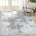 thumbnail image 1 of Tzou 170gsm Low Pile Washable Distressed Large Area Rugs 8x10 for Living Room Bedroom Bathroom, Gray, 1 of 7