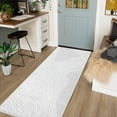 thumbnail image 1 of Tzou 2x6 Non-Shedding Washable Runner Rugs for Kitchen, Nonslip Contemporary Striped Carpet for Entryway Living Room, White/Grey, 1 of 7