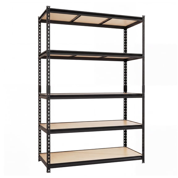 Tzou 5-Tier Storage Shelving Unit 48"L x 24"W x 72"H, 3000 Lbs Capacity Heavy Duty Steel Utility Rack, Adjustable Garage Shelves for Basement Pantry Warehouse