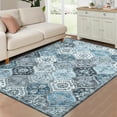 thumbnail image 1 of Tzou 5' x 7' Moroccan Trellis Area Rugs, Soft Washable Accent Carpet with Non-Slip Backing for Living Room Bedroom(Navy), 1 of 7