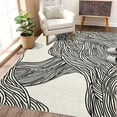 thumbnail image 1 of Tzou 5x7 Non-Shedding Washable Area Rugs for Living Room, Nonslip Contemporary Geometric Minimalist Striped Carpet for Dining Room, Black/White, 1 of 7