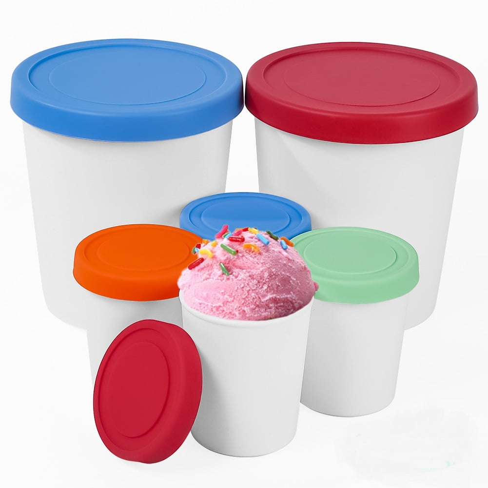 5-Color Kitchen Reusable Ice Cream Tub Containers For Homemade Ice