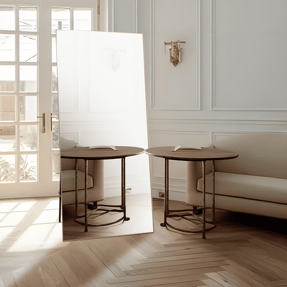 Tzou 71"x31" Full Length Mirror with Stand, Large Rectangular Body Mirror with Aluminum Frame for Leaning or Wall Mounting - Full View Dressing Mirror for Bedroom, Gym, Entryway