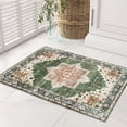thumbnail image 1 of Tzou Area Rug 2x3 Vintage Retro Rug Indoor Door Mat Non Slip Carpet for Bathroom Entryway Bedroom, Dark Green, 1 of 8