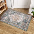 thumbnail image 1 of Tzou Area Rug 2x3 Vintage Retro Rug Indoor Door Mat Non Slip Carpet for Bathroom Entryway Bedroom, Green, 1 of 8