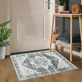 thumbnail image 1 of Tzou Area Rug 2x3 Vintage Retro Rug Indoor Door Mat Non Slip Carpet for Bathroom Entryway Bedroom, Grey, 1 of 8