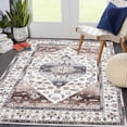 thumbnail image 1 of Tzou Area Rug 5x7 Washable Low-Pile Vintage Carpet for Living Room, Non-Slip Backing Non-Shedding Indoor Floor Mat for Home Office, Ruddish Brown, 1 of 7