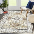 thumbnail image 1 of Tzou Area Rug 5x7 Washable Low-Pile Vintage Carpet for Living Room, Non-Slip Backing Non-Shedding Indoor Floor Mat for Home Office, Tan, 1 of 7