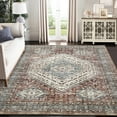thumbnail image 1 of Tzou Area Rug 6x9 Vintage Retro Rug Indoor Door Mat Non Slip Carpet for Living Room Bedroom, Dark Brown, 1 of 8