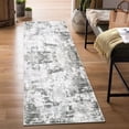thumbnail image 1 of Tzou Area Rug Runner 2'x6' Low Pile Contemporary Abstract for Kitchen Floor Mat Anti-Slip Backing Doormat Machine Washable, Grayish Green, 1 of 7