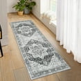 thumbnail image 1 of Tzou Area Rug Runner 2x6 Vintage Retro Rug Indoor Door Mat Non Slip Carpet for Bathroom Entryway Bedroom, Grey, 1 of 8