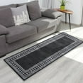thumbnail image 1 of Tzou Area Rug Runner 2x6 for Kitchen Contemporary Black Geometric Door Mat Anti Slip Washable Carpet for Bathroom Laundry Bedroom, 1 of 6