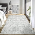 thumbnail image 1 of Tzou Boho Area Rugs 5x7ft Washable Door Mat Geometric Gray Living Room Carpet, Non Slip Indoor Rugs for Bedroom Dining Room Office, 1 of 7