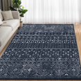 thumbnail image 1 of Tzou Boho Area Rugs 9x12ft Washable Door Mat Geometric Black Living Room Carpet, Non Slip Indoor Rugs for Bedroom Dining Room Office, 1 of 7