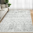 thumbnail image 1 of Tzou Boho Area Rugs 9x12ft Washable Door Mat Geometric Gray Living Room Carpet, Non Slip Indoor Rugs for Bedroom Dining Room Office, 1 of 7