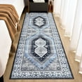 thumbnail image 1 of Tzou Boho Washable Runner Rugs 2x6 for Living Room Bedroom, Non Slip Geometric Carpet for Kitchen Entryway, Stain Resistant, Super Soft(Blue), 1 of 7