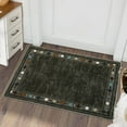thumbnail image 1 of Tzou Elegant Geometric Border Small Area Rugs 2x3, Super Soft Washable Carpet for Bathroom Entryway, Low Pile, Dark Brown, 1 of 7
