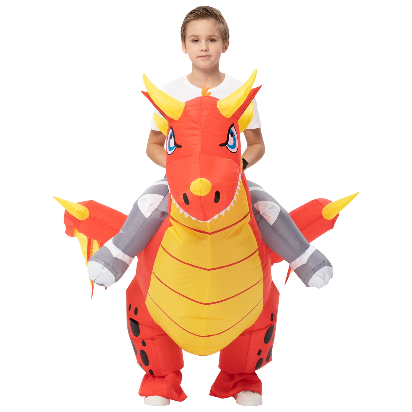 Tzou Inflatable Dinosaur Costume for Kids Riding T Rex Air Blow up