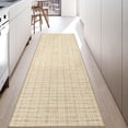 thumbnail image 1 of Tzou Khaki Washable Runner Rugs 2x6 for Living Room, Soft Contemporary Plaid Carpet for Bedroom, Non-Slip, Low Pile Accent Floor Mat for Kitchen Hallway Entryway, 1 of 7