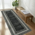 thumbnail image 1 of Tzou Machine Washable Area Rug, Non-Slip Modern Pearl Velvet Carpet with Printed Border for Living Room, Bedroom, 1 of 7