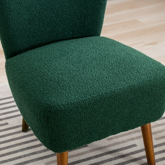 Tzou Modern Accent Chair,  22.5" Wide Comfortable Boucle Upholstered Living Room Chair with Sturdy Wooden Legs, for Bedroom, Waiting Room, Office, Small Spaces