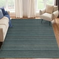 thumbnail image 1 of Tzou Modern Blue Striped Area Rugs 5x7ft - Washable Non-Slip Low Pile Indoor Carpet for Living Room, Bedroom & Dorm - Soft Stain-Resistant Floor Mat with Geometric Design, 1 of 8