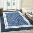 thumbnail image 1 of Tzou Modern Bordered Hallway Rugs Indoor, 9x12 Boho Living Room Non-Slip Washable Ultra-thin Soft Carpet Washable Rugs for Bedroom Dining Room(Blue), 1 of 7