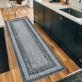 thumbnail image 1 of Tzou Modern Braid Print Washable Runner Rug 2x6ft with Anti-Slip Back for Living Room Entryway Bedroom, 1 of 7