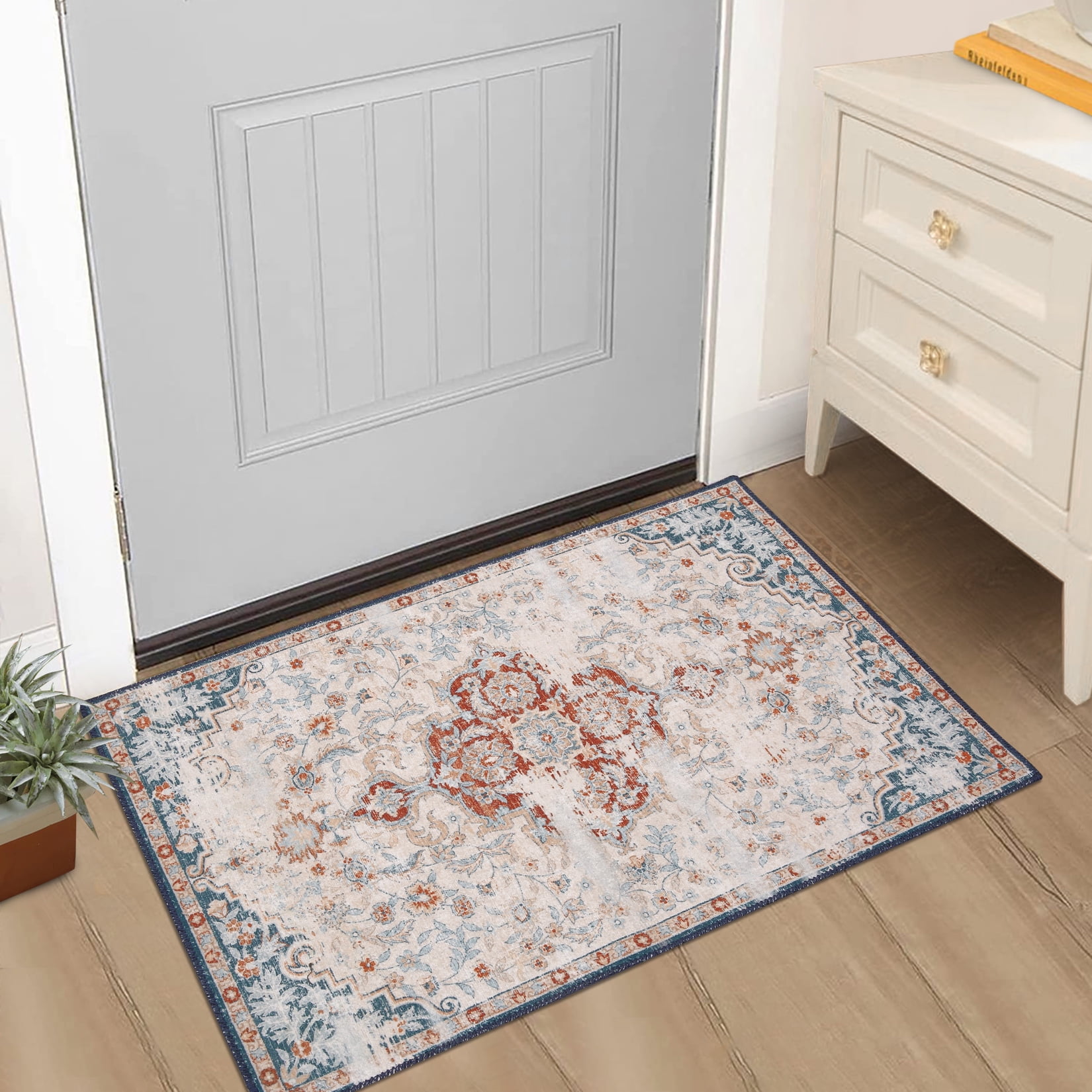 Tzou Persian Area Rug, 2x3 Washable Rugs for Living Room Anti Slip ...